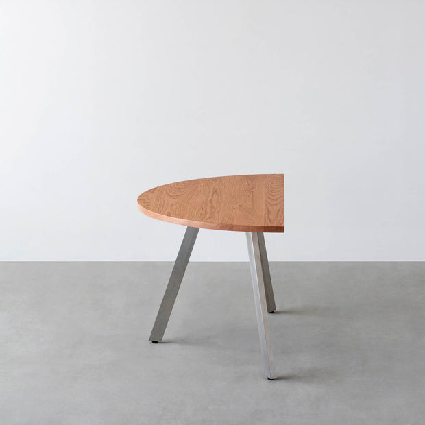 THE TABLE / 半円 × 無垢 レッドオーク × Stainless