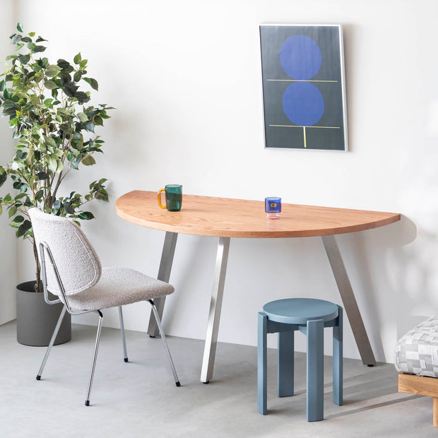 THE TABLE / 半円 × 無垢 レッドオーク × Stainless