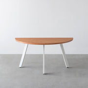 THE TABLE / 半円 × 無垢 レッドオーク × White Steel
