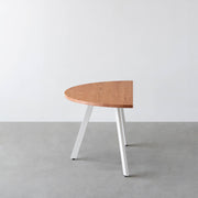 THE TABLE / 半円 × 無垢 レッドオーク × White Steel