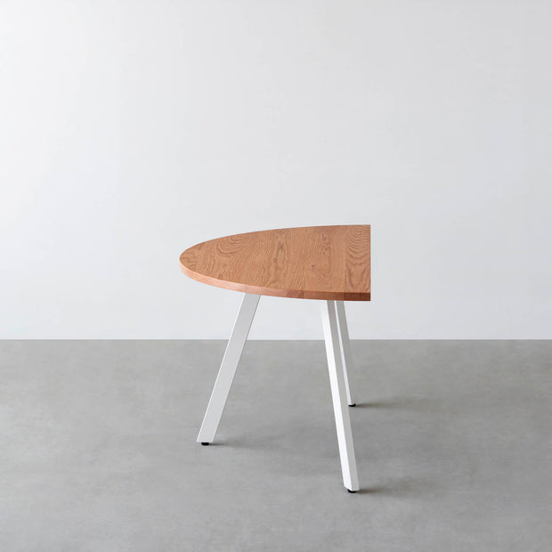 THE TABLE / 半円 × 無垢 レッドオーク × White Steel