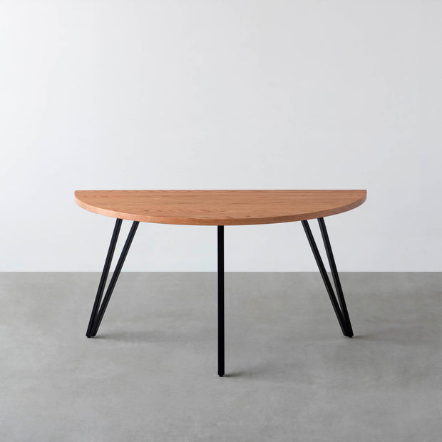 THE TABLE / 半円 × 無垢 レッドオーク × Black Steel