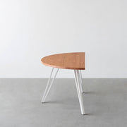 THE TABLE / 半円 × 無垢 レッドオーク × White Steel