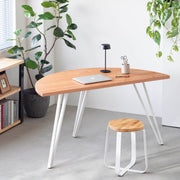 THE TABLE / 半円 × 無垢 レッドオーク × White Steel