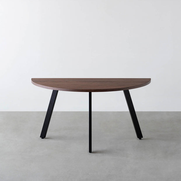 THE TABLE / 半円 × ウォルナット × Black Steel