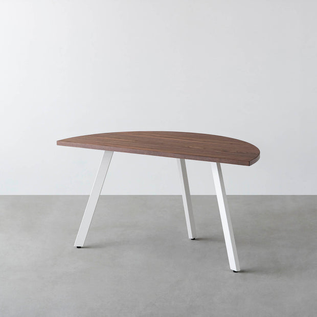 THE TABLE / 半円 × ウォルナット × White Steel