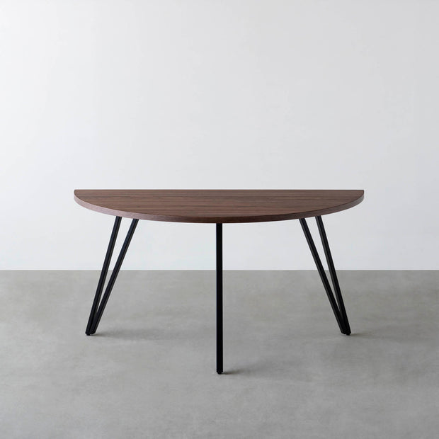 THE TABLE / 半円 × ウォルナット × Black Steel
