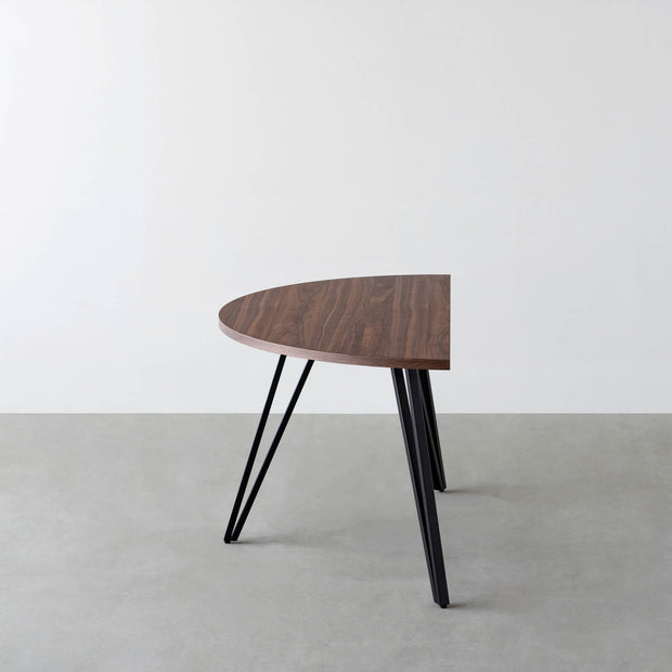 THE TABLE / 半円 × ウォルナット × Black Steel