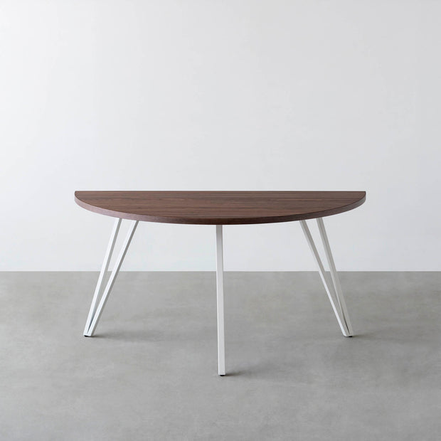 THE TABLE / 半円 × ウォルナット × White Steel