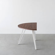THE TABLE / 半円 × ウォルナット × White Steel