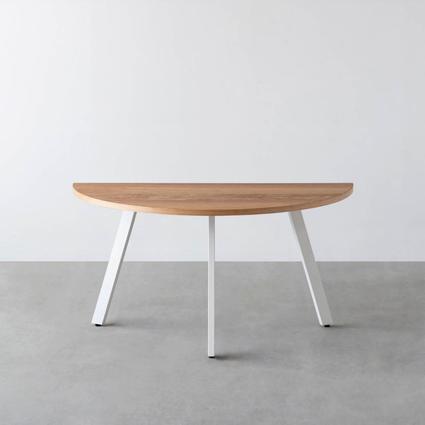 THE TABLE / 半円 × くるみ × White Steel