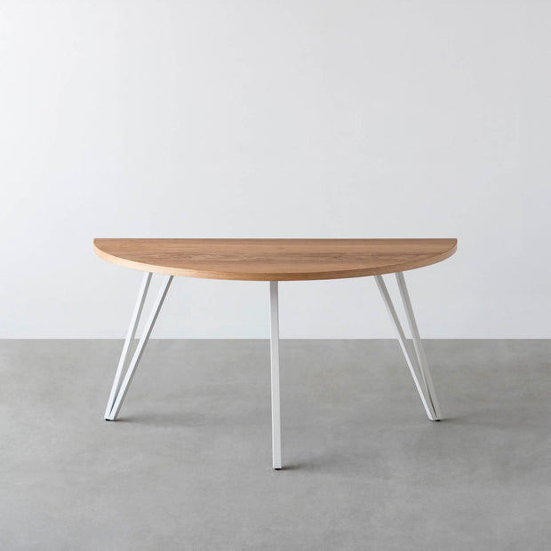 THE TABLE / 半円 × くるみ × White Steel