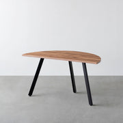 THE TABLE / 半円 × サテンウォルナット × Black Steel