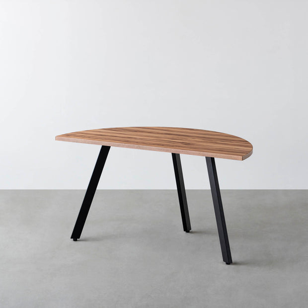 THE TABLE / 半円 × サテンウォルナット × Black Steel