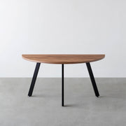 THE TABLE / 半円 × サテンウォルナット × Black Steel
