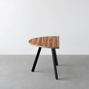 THE TABLE / 半円 × サテンウォルナット × Black Steel