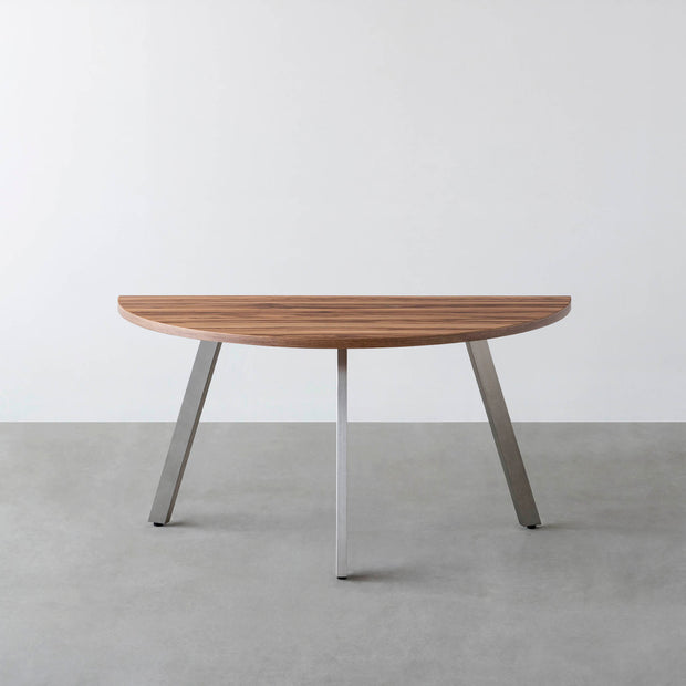 THE TABLE / 半円 × サテンウォルナット × Stainless
