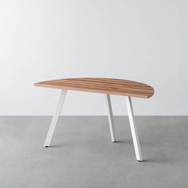 THE TABLE / 半円 × サテンウォルナット × White Steel