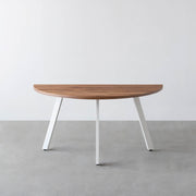 THE TABLE / 半円 × サテンウォルナット × White Steel