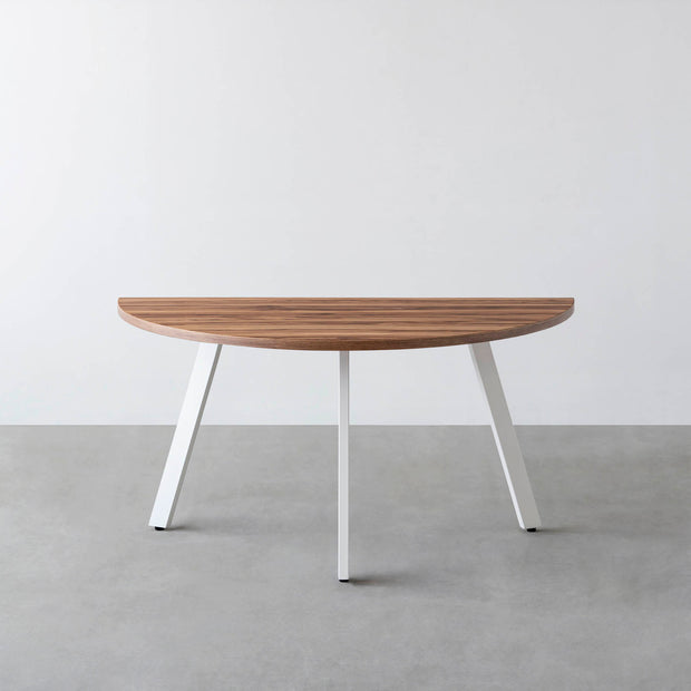 THE TABLE / 半円 × サテンウォルナット × White Steel