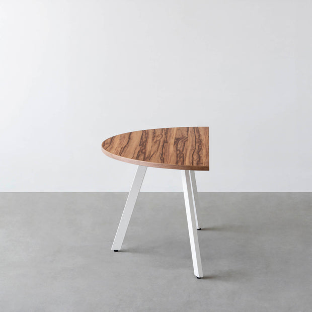 THE TABLE / 半円 × サテンウォルナット × White Steel