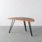 THE TABLE / 半円 × サテンウォルナット × Black Steel