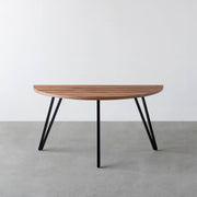 THE TABLE / 半円 × サテンウォルナット × Black Steel
