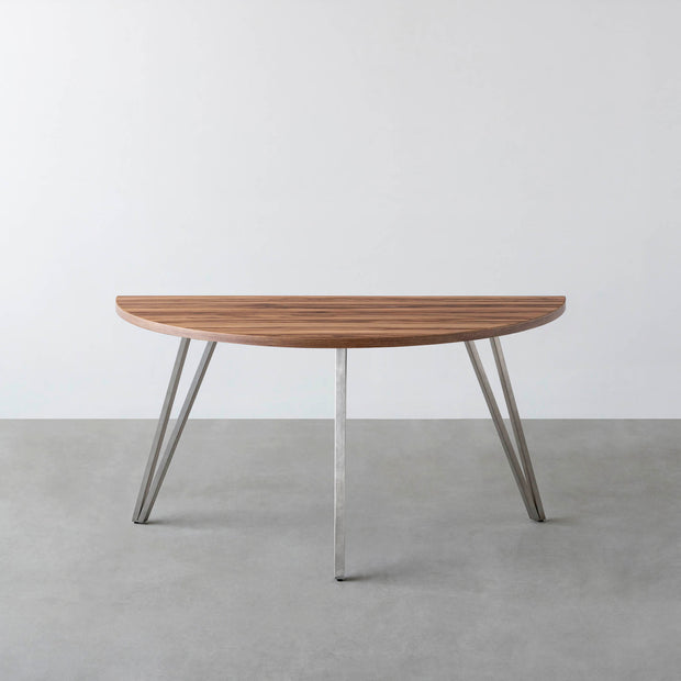 THE TABLE / 半円 × サテンウォルナット × Stainless