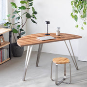 THE TABLE / 半円 × サテンウォルナット × Stainless