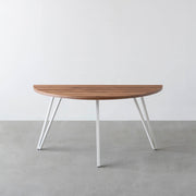 THE TABLE / 半円 × サテンウォルナット × White Steel