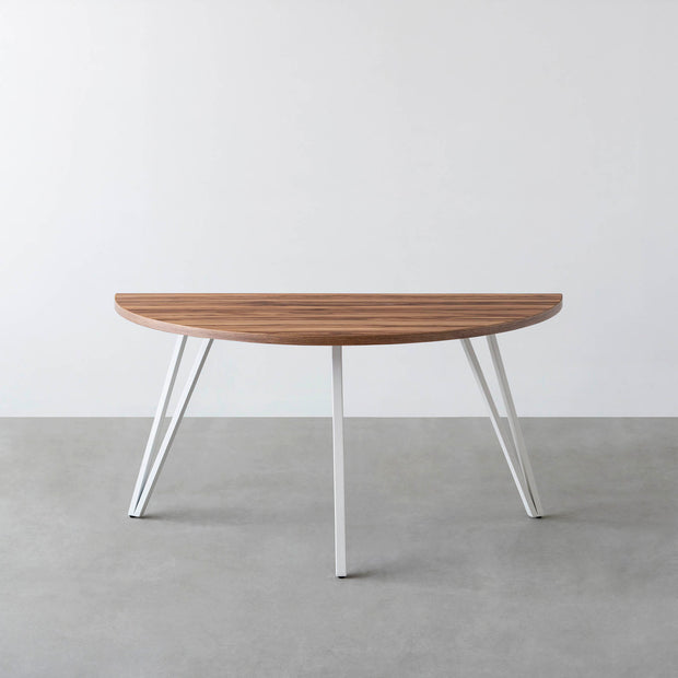 THE TABLE / 半円 × サテンウォルナット × White Steel