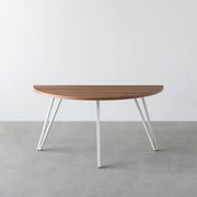 THE TABLE / 半円 × ニューギニアウォルナット × White Steel