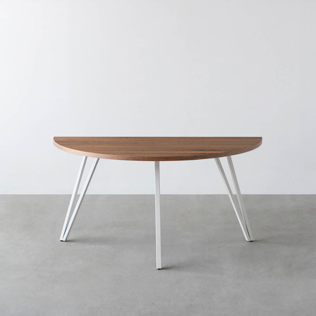 THE TABLE / 半円 × ニューギニアウォルナット × White Steel