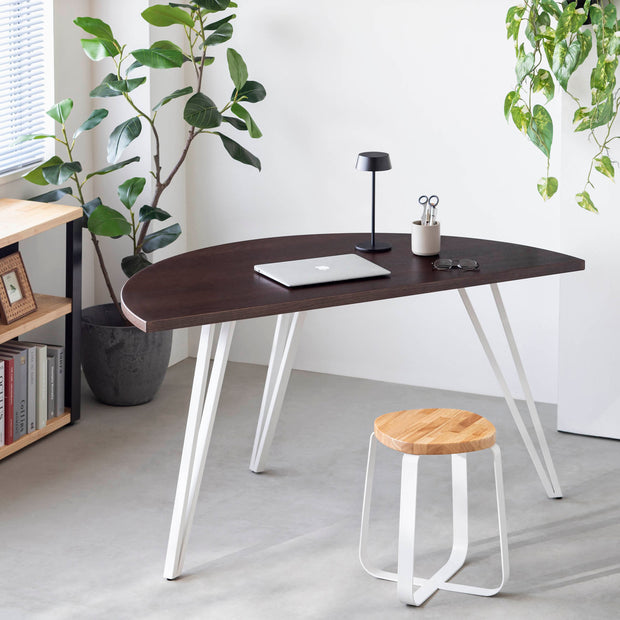 THE TABLE / 半円 × ウェンジ × White Steel