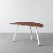 THE TABLE / 半円 × ブビンガ × White Steel