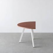 THE TABLE / 半円 × ブビンガ × White Steel