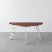 THE TABLE / 半円 × ブビンガ × White Steel