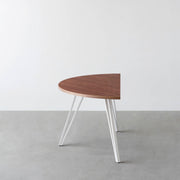 THE TABLE / 半円 × ブビンガ × White Steel
