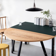 THE TABLE / 半円 × 無垢 レッドオーク × White Steel