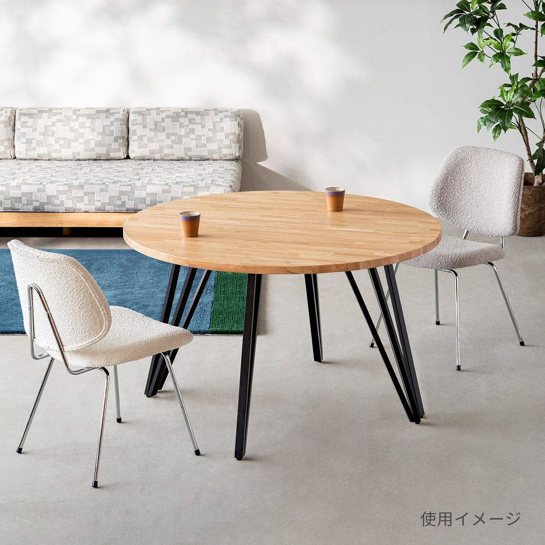 THE TABLE / 半円 × 無垢 ホワイトアッシュ × White Steel – KANADEMONO