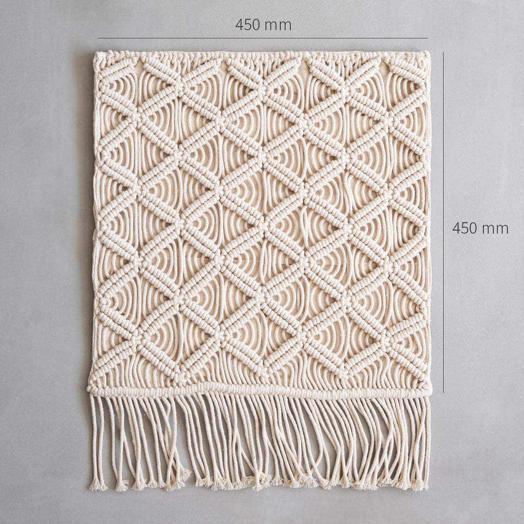 Macrame - Diamond ボヘミアンテイストの ハンドメイド クッション