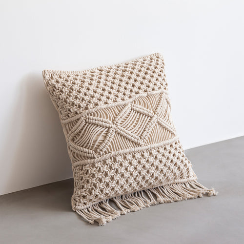 手編みクッションカバー　ひとみ Crochet] [Use leftover yarn] Cushion cover made with leftover yarn