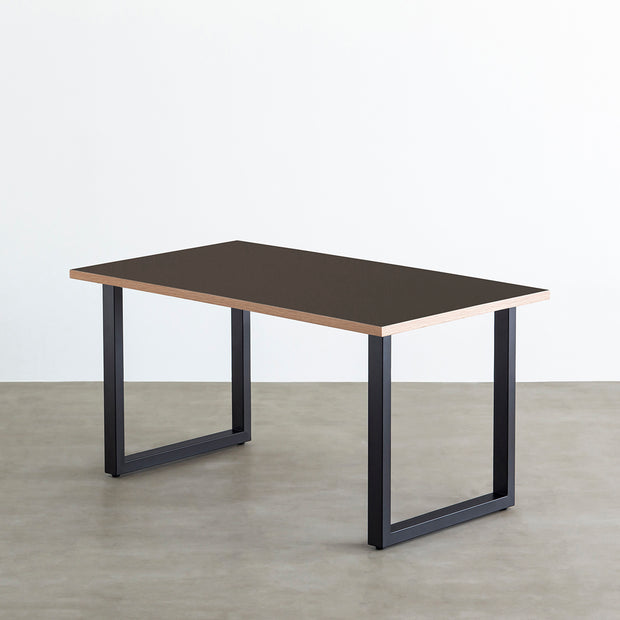 THE TABLE / リノリウム ブラック・ブラウン系 × Black Steel