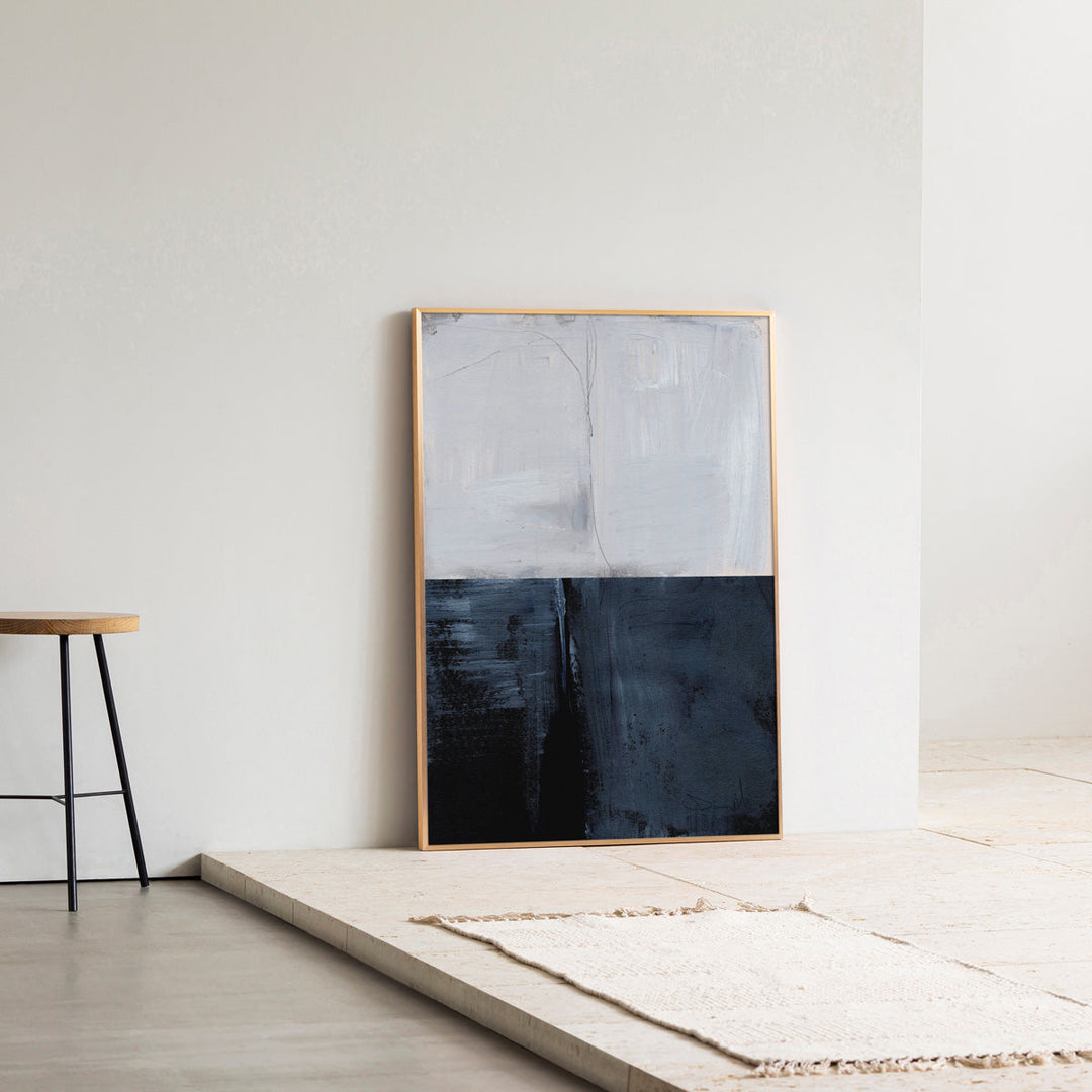 暮らしにアートを Navy × Horizon Abstract #1（ポスター単品