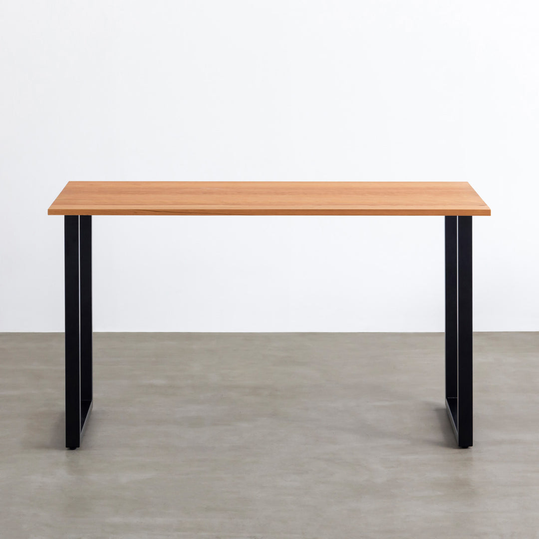 ★韓国★組立式デスク|木製天板×スチールフレーム|46×98×89 KanademonoBlackCherryTable_Bla