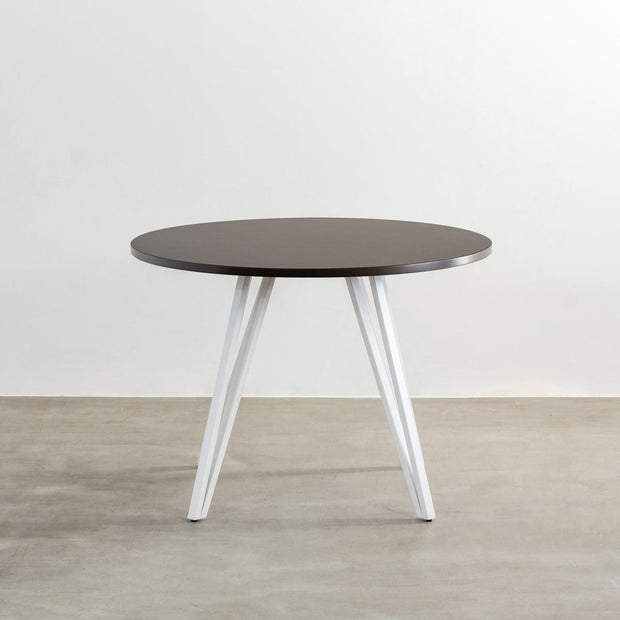THE CAFE TABLE / 天然木シリーズ　White Steel トライアングル 4pin × ラウンド φ81 - 100