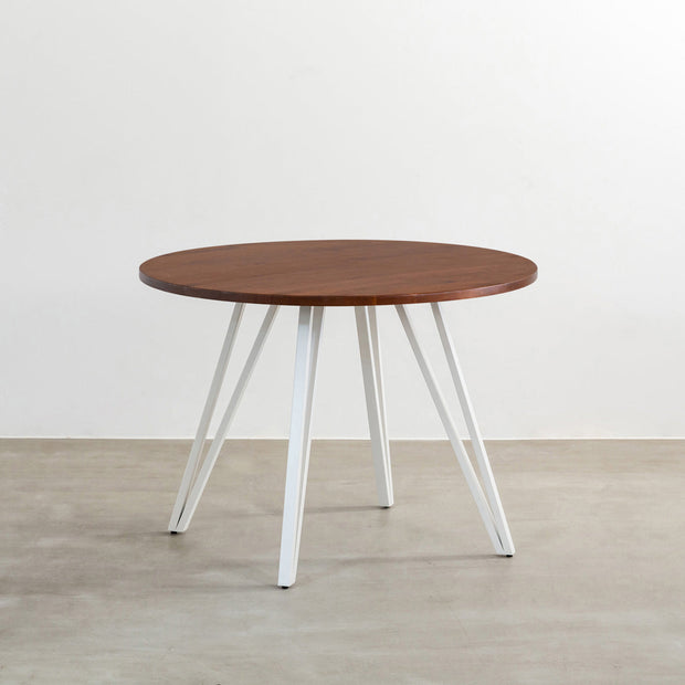 THE CAFE TABLE / 天然木シリーズ　White Steel トライアングル 4pin × ラウンド φ81 - 100