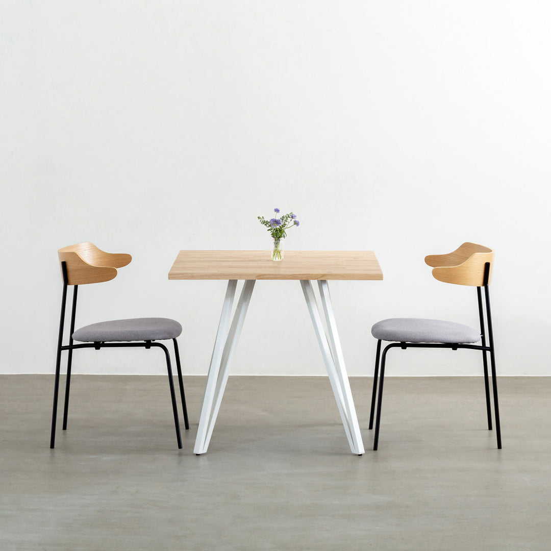 THE CAFE TABLE / ラバーウッド White Steel トライアングル