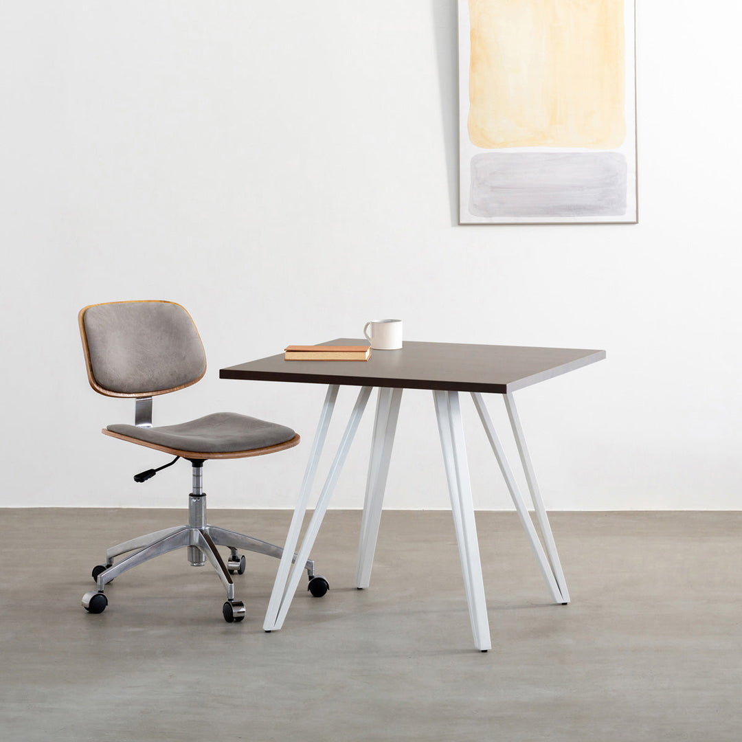 KANADEMONO THE CAFE TABLE ラバーウッド4本脚×ラウンド THE CAFE TABLE / ラバーウッド Black Steel 4pin × スクエア 60