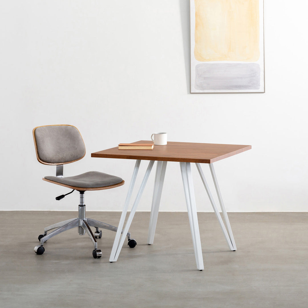 THE CAFE TABLE / ラバーウッド White Steel トライアングル 4pin